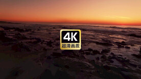 风景素材夕阳下的海滩