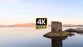 旅拍素材湖心小岛上的古堡