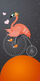 装饰画 晶瓷画 火烈鸟