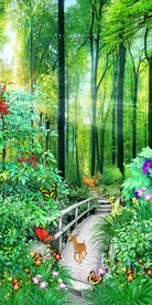 树林3D玄关过道 