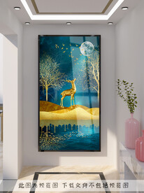 麋鹿玄关装饰画