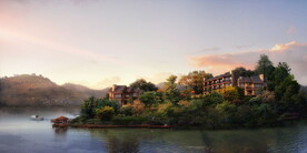 高清依山别墅分层PSD效果图