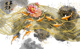 年年有余金箔装饰画