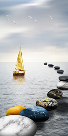 装饰画 晶瓷画 船