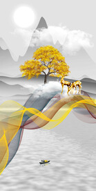 装饰画 晶瓷画 鹿