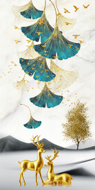 装饰画 晶瓷画 鹿