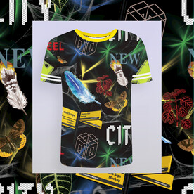 潮流男装印花 无缝衔接 分层