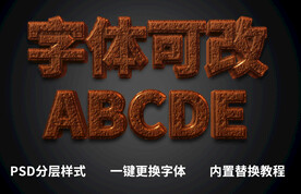 巧克力立体字体