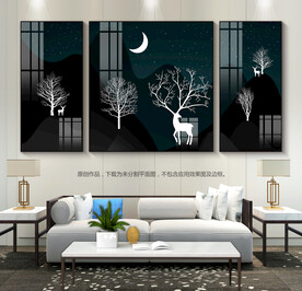 创意客厅装饰画晶瓷画沙发背景画