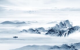 中国风客厅意境山水 文件分层 