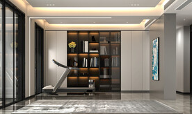 现代极简轻奢客厅空场景背景墙