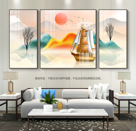 抽象客厅装饰画三联画家居画挂画