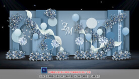 雾霾蓝婚礼迎宾区