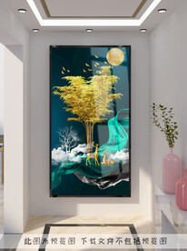 发财树玄关装饰画