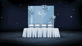 蓝色婚礼签到区