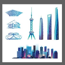 上海地标建筑ai
