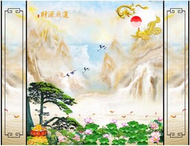 背景墙 财源广进 带边框