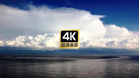 海景素材安静海滩上飘过白云