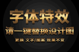 做旧黄金金属纹理字体