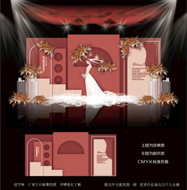 红色婚礼背景图片