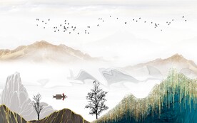 新上架高档新款山水 文件分层 