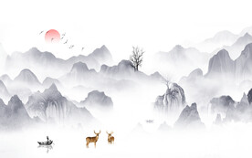 人气高档新款山水 文件分层 