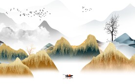 大气 高档新款山水 文件分层 