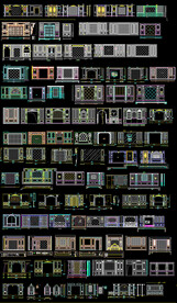 整木家居卧室背景墙CAD图库