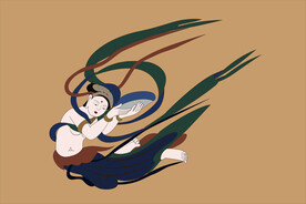 敦煌莫高窟305窟壁画飞天