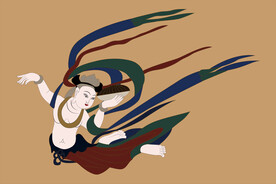 敦煌莫高窟305窟壁画飞天