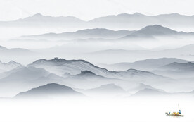 简约 新山水无框画 文件分层画