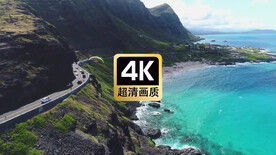 风景素材航拍海边高速公路