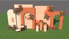 婚礼背景拍照背景美陈su模型