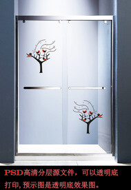 高清分层浴室推拉门写真图