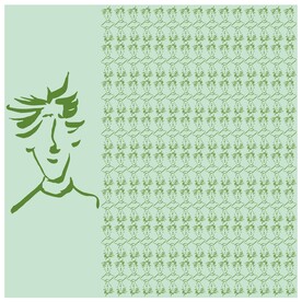 图案底纹毛笔画青年