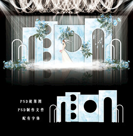 蓝色主题婚礼图片