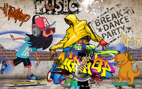 复古砖墙嘻哈街舞工装背景墙