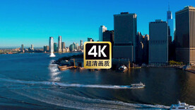 短视频素材曼哈顿码头海岸游艇