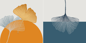 装饰画 晶瓷画 杏叶 抽象图