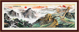 长城风景油画