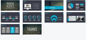 2021年度工作报告扁平风格