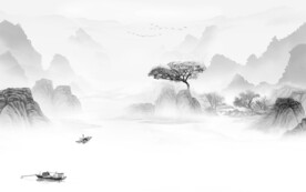 唯美灰色山水 TIF文件分层