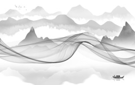 简约大气灰色山水 TIF分层