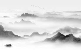 新中式简约灰色山水 TIF分层