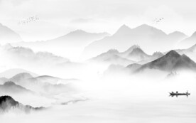 高档简约灰色山水 TIF分层