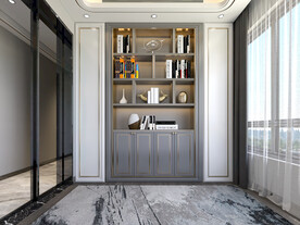 书房背景墙家具场景空景