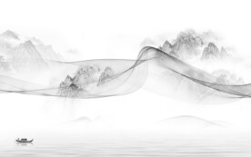 灰色电视背景墙无框画