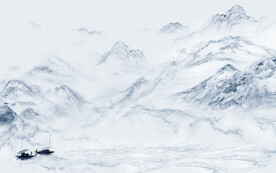 蓝色爆款山水 分层TIF文件