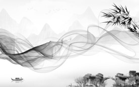 极简客厅山水 TIF分层文件