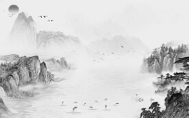 意境客厅风景山水 TIF分层